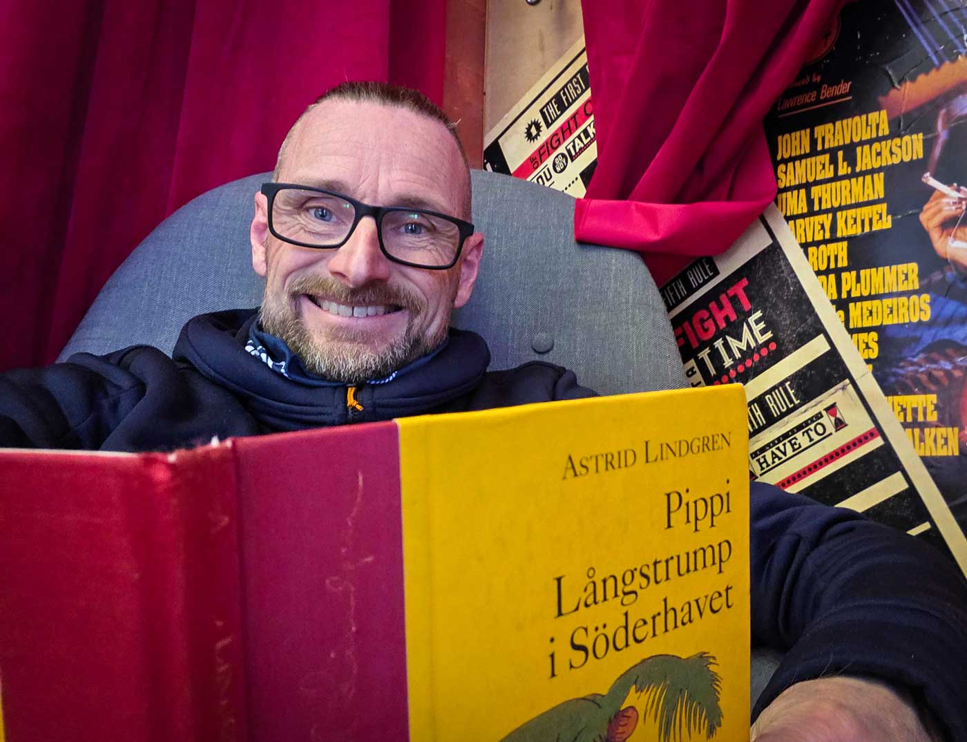 Thomas Veber læser Pippi Langstrømpe i Sydhavet